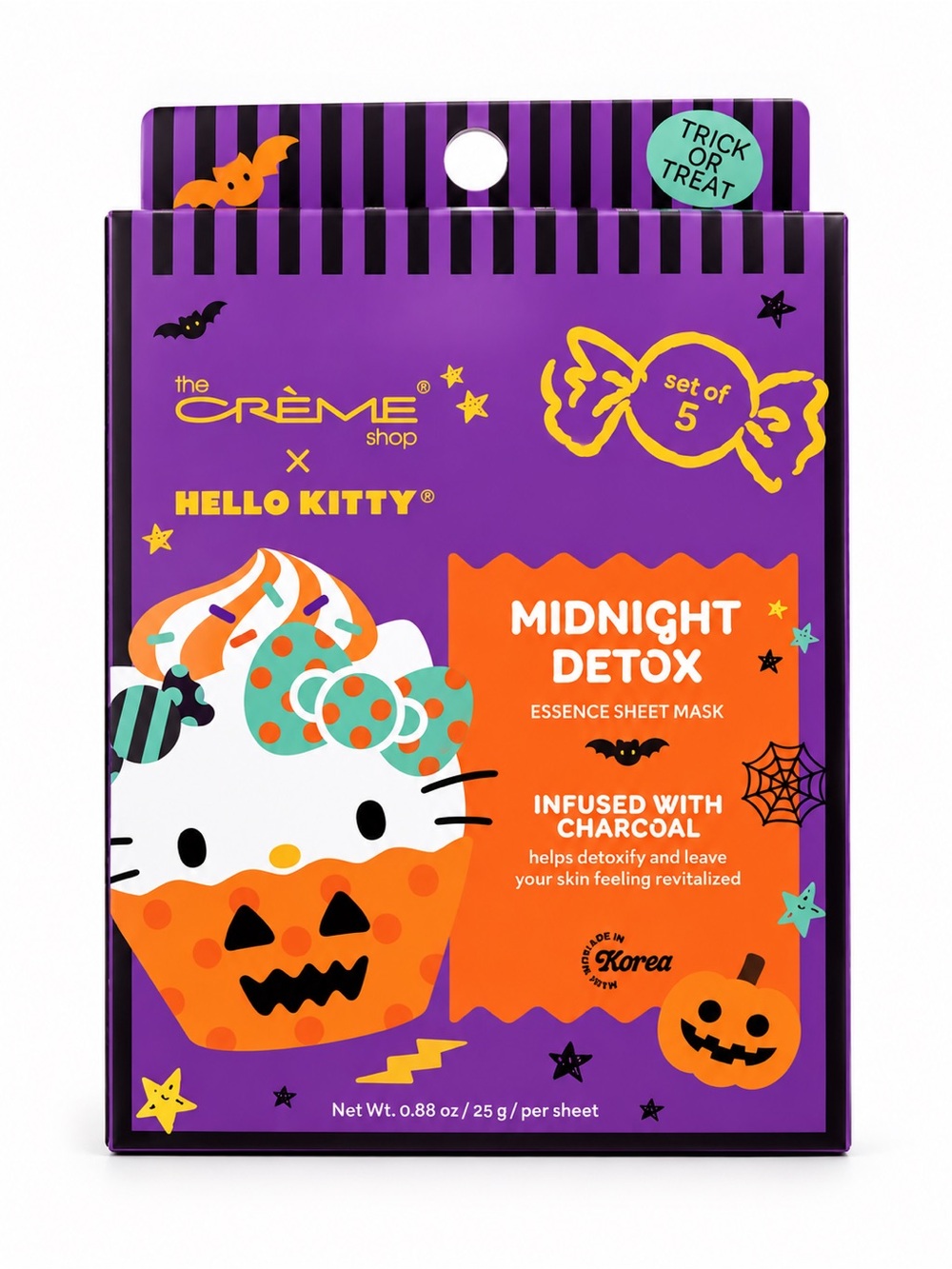 The Crème Shop x Hello Kitty Midnight Detox Charcoal Sheet Masks Set of 5